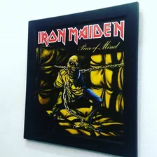 Quadro Iron Maiden Piece Of Mind Capa D Disco De Vinil Lp Cd