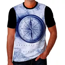 Camiseta Camisa Bússola Mar Guia Pirata Oceano Direção 07