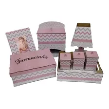 Kit Bebe Mdf Decoração Rosa Rose Maternidade Quarto Menina