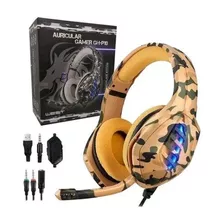 Auricular Gamer Camuflado Ps4 Pc Led Adaptadores