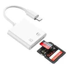 Adaptador Lightning Leitor Cartão Sd Tf iPhone 11 X 8 iPad.