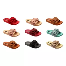 Kit 10 Par Sandalia Beach Slide Chinelo Feminino Atacado J1