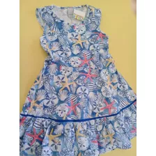 Vestido Infantil Feminino Malwee Tema Estrela Do Mar 