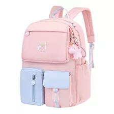 Mochila Escolar Atop B074 Color Pink Blue 35l