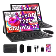 2024 Tablet Goodtel G10 10.1 Tableta 128gb Rom Negra Y 14gb Ram Tf 1tb Expansión Octacore 2.0ghz Wifi 2.4g 5g Bluetooth 5.0 Certificación Google Gms Con Funda Mouse Teclado