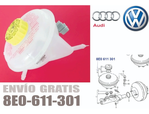 Deposito Liquido Frenos C/tapon Y Sensor Audi 80  88-92 Foto 4