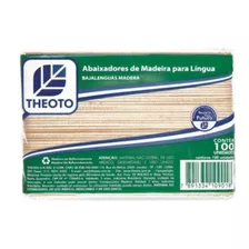 Kit Com 10 Pacotes Abaixa Língua Madeira C/100 Theoto