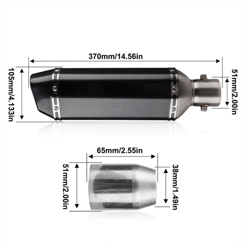 Tubos Silenciadores De Escape De Motocicleta Con Entrada De Foto 4