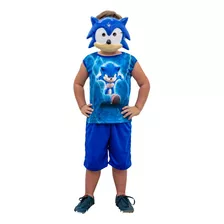 Fantasia Infantil Sonic Com Máscara