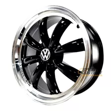 Rines 15x6.5 Barrenacion 4/130 Para Vocho Vw Logo Black Diam