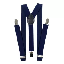 Suspensórios Masculino E Feminino Largo 2,5cm - Azul Escuro