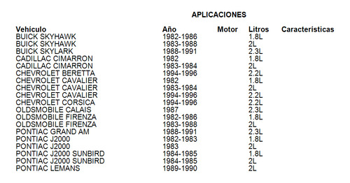 Junta Escape Pontiac J2000 Sunbird 1984-1985 2.0l Gm Parts Foto 4