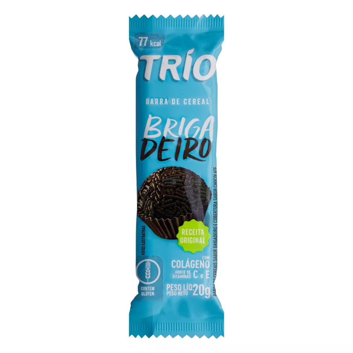 Barra De Cereal Brigadeiro Cobertura Chocolate Trío Pacote 20g