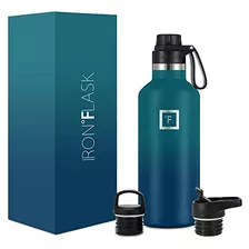 Iron °flask Botella De Agua Deportiva - 32 Oz, 3 Tapas (tapa