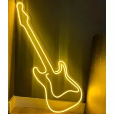 Placa Luminosa Neon Guitarra Led Luminária Decoração Música