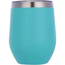 Copo Cuias Térmicas 350ml Com Tampa Anti Vazamento Cor Azul-celeste Liso