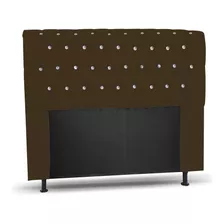 Cabeceira Lady Strass Cama Box Casal 140 Cm Suede Marrom