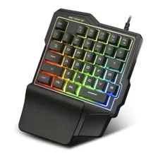 Teclado Gamer Una Mano 35 Teclas Retroiluminado Membrana