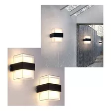 Aplique Led De Pared Bidireccional Cuadrado 14w Luz Calida 