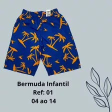 Shorts Elástico 5 Bermudas Infantil Masculino Moda Praia