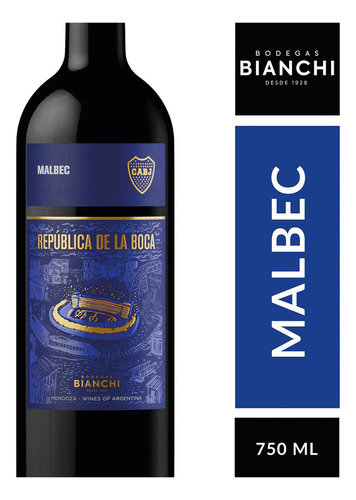 Vino Tinto República De Boca Malbec 750ml Bodega Bianchi