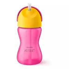 Copo Com Canudo Curvado Avent 300ml Rosa Philips