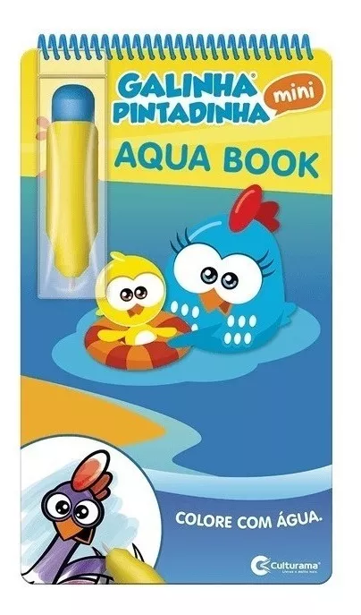 Livro Infantil Para Colorir Com Agua Aqua Book Galinha Pintadinha