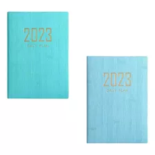 2 Pçs Diário A5 Caderno Organizador De Verde Azul Claro