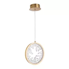 Lustre Pendente Moderno Dourado Arco Cristal K9 5w 3000k 