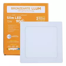 Painel Plafon Embutir Led Quadrado 12w Biv 6500k Branco Frio