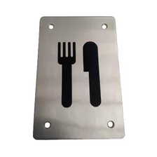 Señalizador Rectangular De Restaurante En Acero 304 Inox 