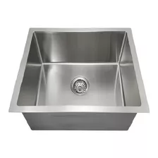 Cuba De Inox 40x40 Quadrada Cozinha Calha Pia Embutida Cor Inox Acetinado Escovado