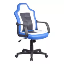 Sillón Ads Gamer Tacna Reclinable Color Azul Material Del Tapizado Curpiel