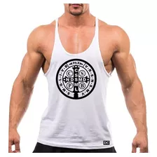 Camiseta Regata Cavada Masculina Academia Treino Estampado 