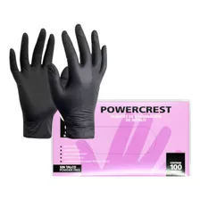 Caja X100 De Guantes De Nitrilo Negro Powercrest Talle M