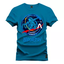 Camiseta Plus Size Premium Estampada Nasa Flow