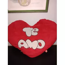 Corazón Almohada Usado Grande 45x60 Con La Frase Te Amo 