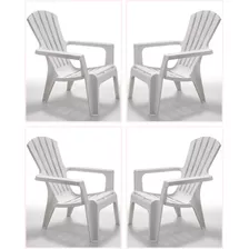 Set 4 Sillones Plástico Italiano Reposeras Vintage Jardin