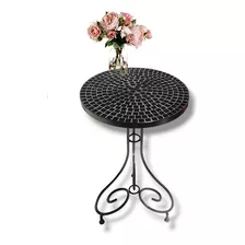 Mesa De Hierro Black 45 Cm. Diametro Con Venecitas