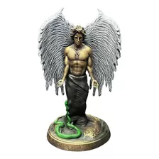 Imagem Lucifer Portador Da Luz - Resina 30cm Cor Dourado