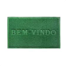 Capacho Bem-vindo Antiderrapante Camesa Pvc 38x58cm Verde