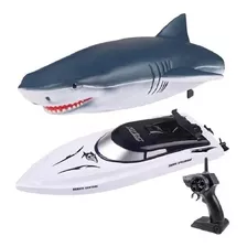 Barco Lancha 2 Em 1 Tubarão Shark Controle Remoto - Full