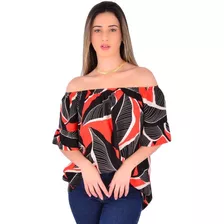 Blusa Feminina Ciganinha Estampada Super Na Moda 