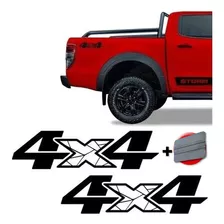 Par Emblemas 4x4 Ranger Storm 2020 Adesivo Caçamba Preto