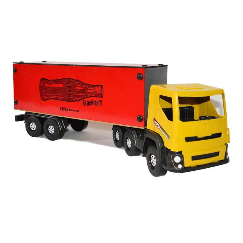 Caminhão Carreta Scania Baú Coca Cola 5 Eixos Brinquedo Madeira Plastico  90cm - P.A Brinquedos - Caminhões, Motos e Ônibus de Brinquedo - Magazine  Luiza