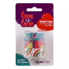 Fita Decorativa Washi Tape Love Is Love Arco-iris 
