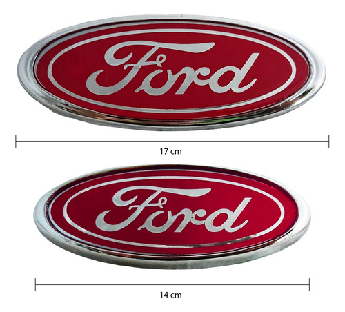 Kit Emblemas Ford Pick Up 98-03 Frontal17cm Trasero14cm Rojo Foto 2