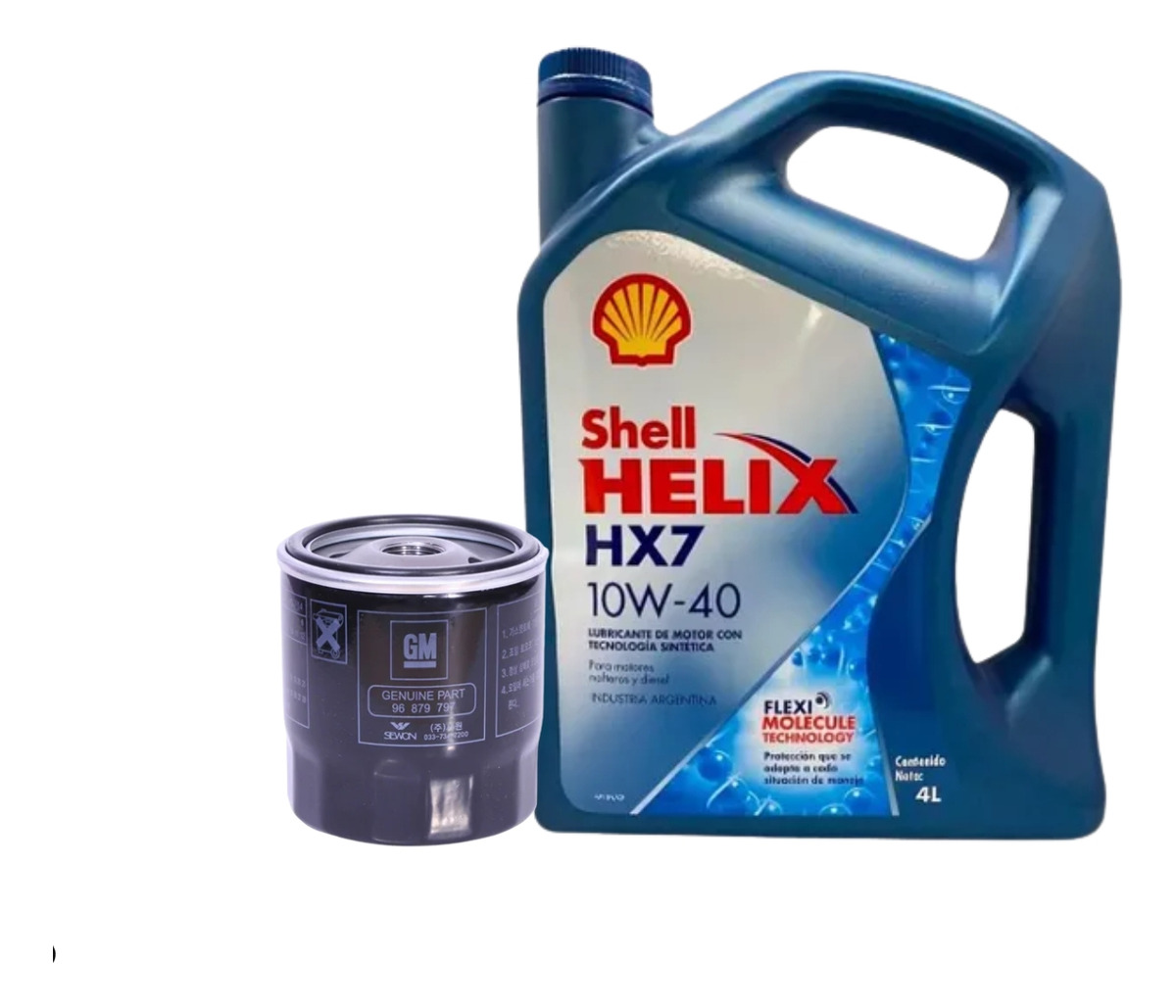 Kit Filtro Y Aceite Semi Sintetico 10w40 Shell Aveo Original