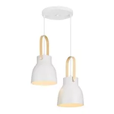 Lustre Luminária Pendente Cônico Duplo Foco E27 19cm - Elgin Cor Branco 110v/220v