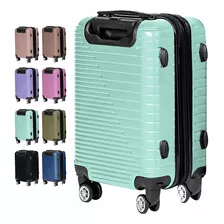 Mala De Viagem Para Bordo Rodinhas 360 Graus Em Abs Pp 10kg Cor Azul-celeste